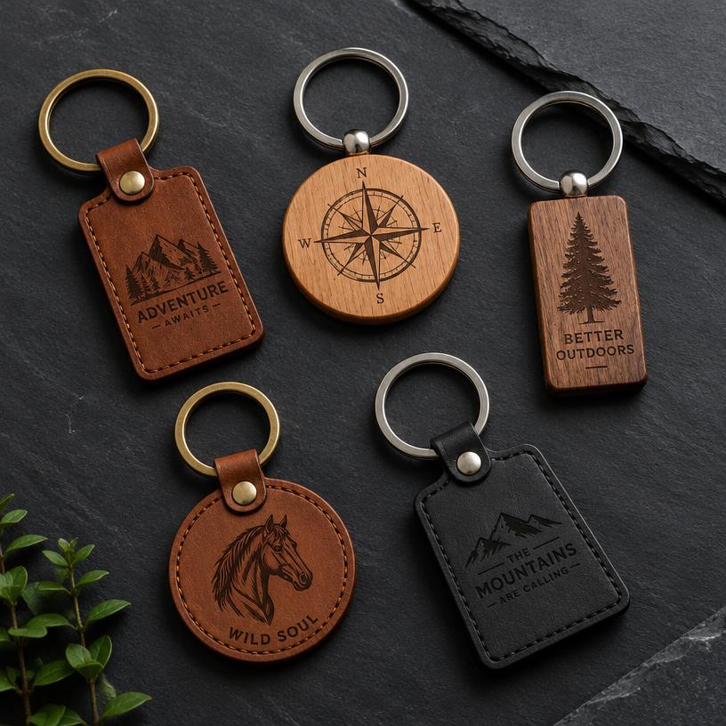 Engraved Keychain Set